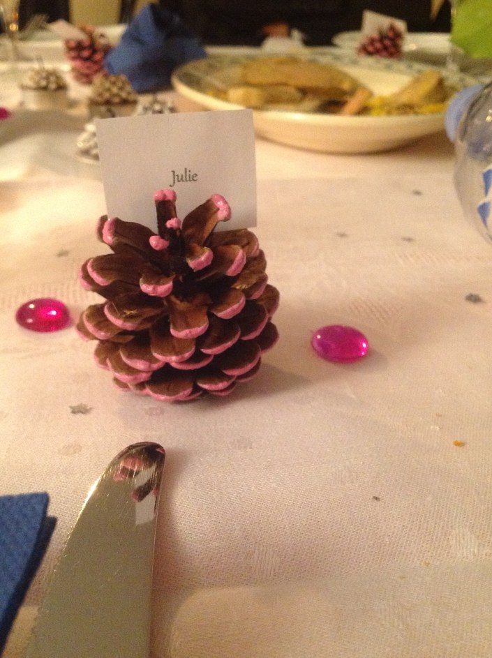 porte nom, marque place, déco table noël