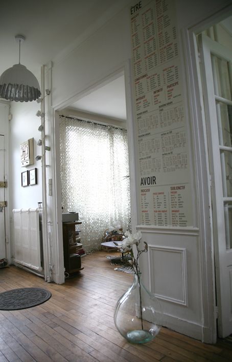 Entrée Madame La Broc, lé de papier peint conjugaison