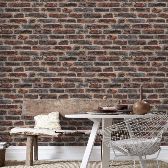 Effet trompe l'oeil loft mur de briques